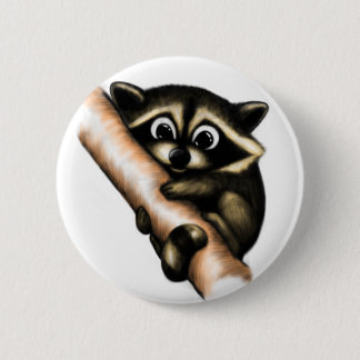 Racoon Design 6 Cm Round Badge