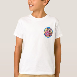 Racoon Devouring Pink Doughnut Kids T-Shirt