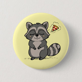 Racoon Dream - Pizza! 6 Cm Round Badge