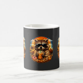 Racoon Drinking Iced Coffee Funny Animal Meme Mug