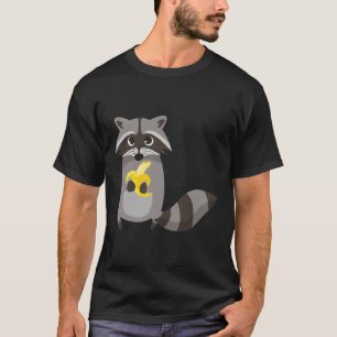 Racoon Eating Banana Fruit Looking Cute  T-Shirt