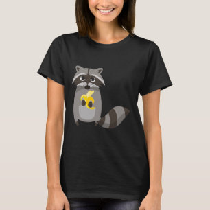 Racoon Eating Banana Fruit Looking Cute  T-Shirt