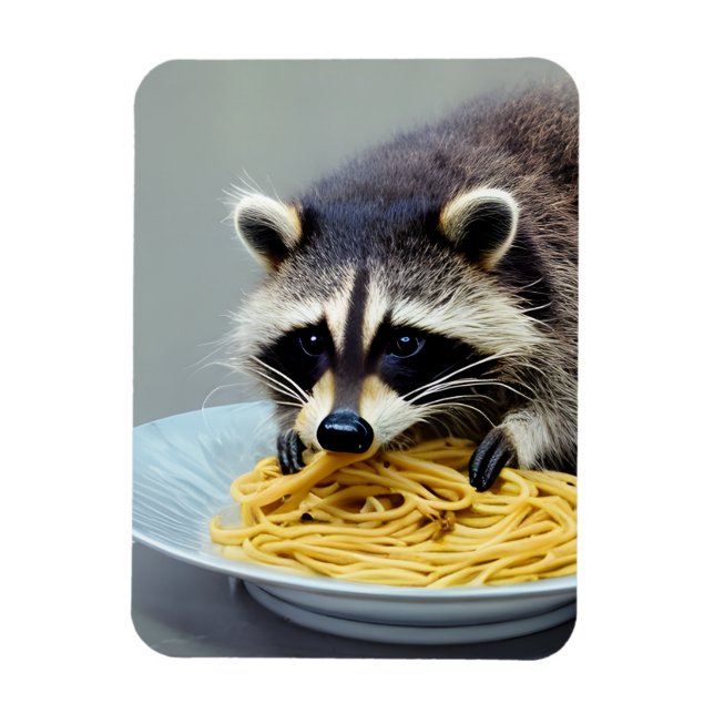 Racoon Eating Spaghetti  Magnet (Vertical)