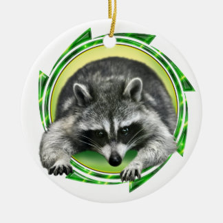 Racoon Face Ceramic Tree Decoration