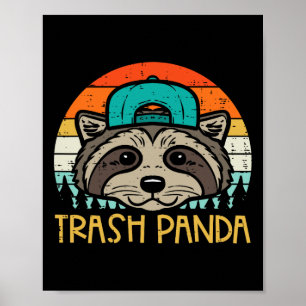 Racoon Face Trash Panda Cool Street Cat Boys Kids Poster