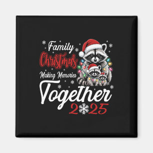 Racoon Family Christmas Making Memories Together  Magnet
