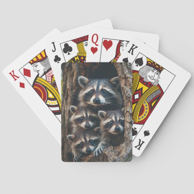Racoon Family  Playing Cards (Back)