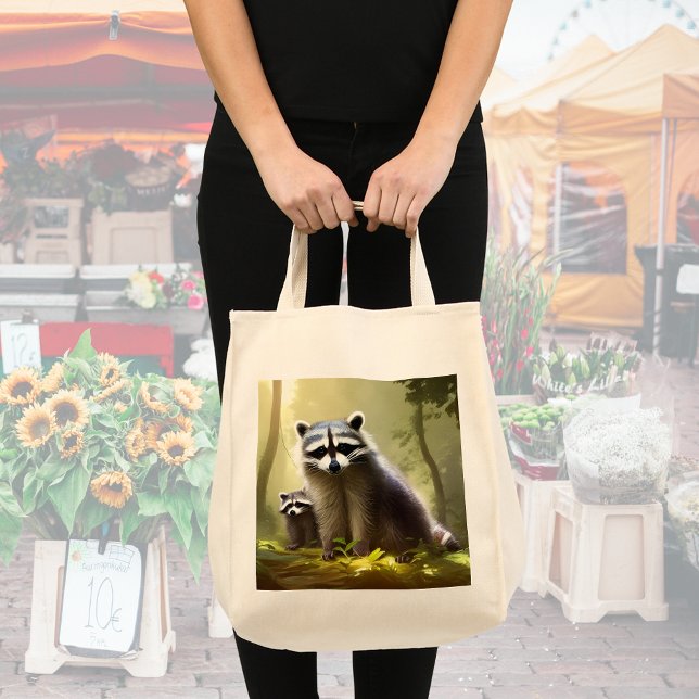 Racoon Family Wildlife Portrait  Tote Bag (Creator Uploaded)