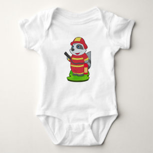 Racoon Firefighter Fire extinguisher Fire departme Baby Bodysuit