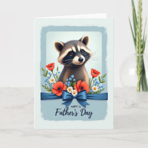 Racoon First Fathers Day Card