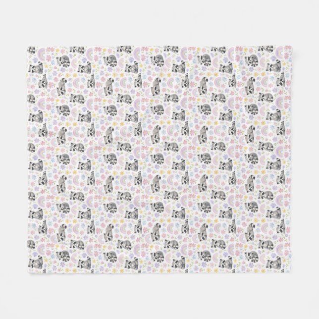 Racoon Fleece Blanket (Front (Horizontal))
