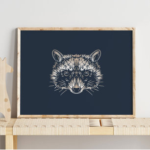 Racoon Forest Animal Racoon Wall Print