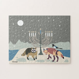 Racoon.Fox.Magpie 2Hanukkah 11x14 Puzzle