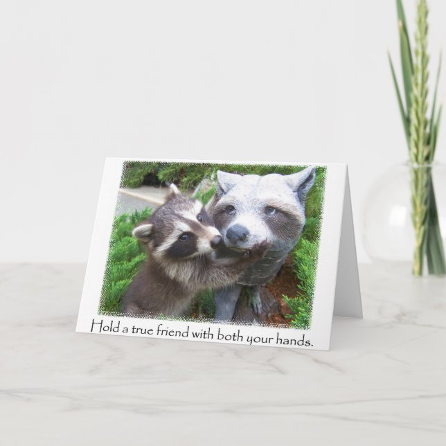 Racoon friends notecard (Front)