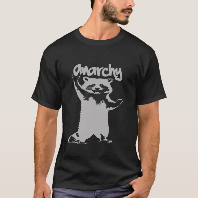 Racoon Funny Anarchy Animals Racoon Halloween For T-Shirt (Front)