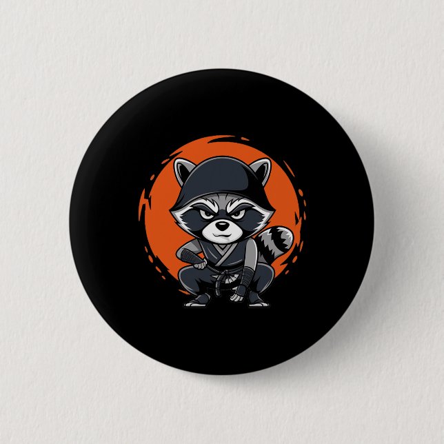 Racoon Funny Karate Design Costume Animals  6 Cm Round Badge (Front)
