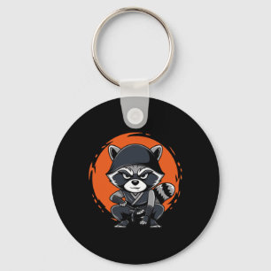 Racoon Funny Karate Design Costume Animals Key Ring