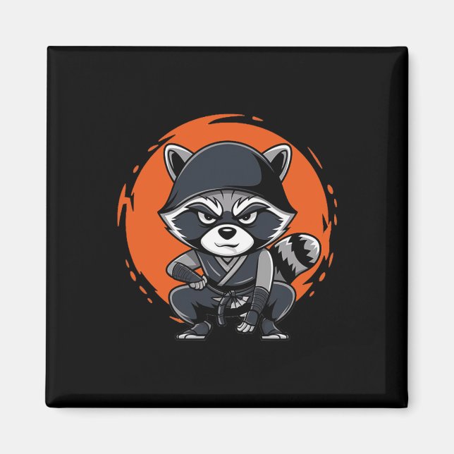 Racoon Funny Karate Design Costume Animals  Magnet (Front)