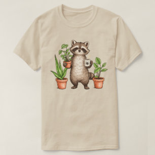 Racoon Gardening - Powered by Plants & Coffee T-Shirt