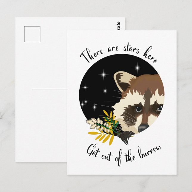 Racoon. Get out of your hole!  Postcard (Front/Back)