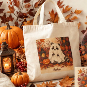 Racoon Ghost Costume Halloween Personalised Tote Bag