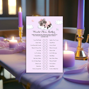 Racoon Girl Baby Shower Game Would Mum Rather..