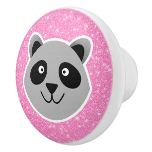 Racoon Glitter Ceramic Knob