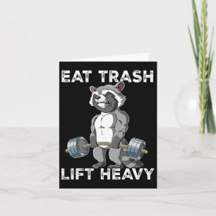 Racoon Gym Weight Training Eat Trash Lift Heavy  Card