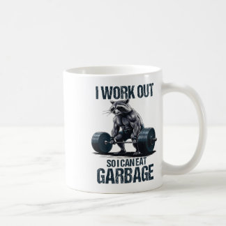 Racoon Gym Weight Training I Work Out So I Can Ea Coffee Mug