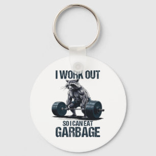 Racoon Gym Weight Training I Work Out So I Can Ea Key Ring