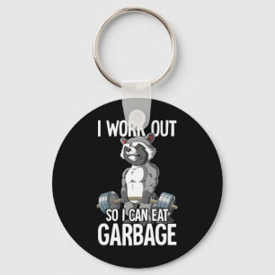 Racoon Gym Weight Training I Work Out So I Can Ea Key Ring