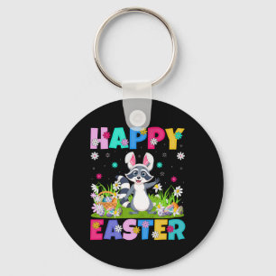 Racoon Happy Easter Egg Hunt Bunny Ear Racoon Ea Key Ring