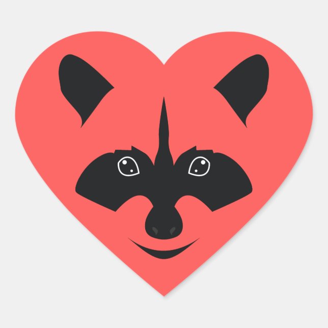 Racoon Heart Sticker (Front)