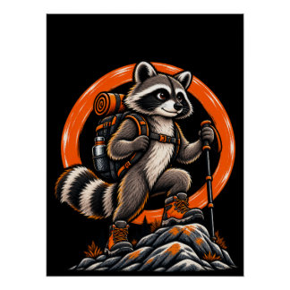 Racoon Hiker – Wild Trails Poster