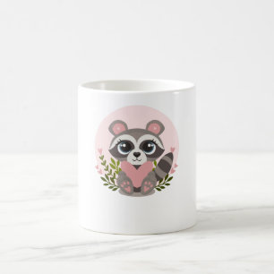Racoon Holding a heart for Valentine's Day Coffee Mug