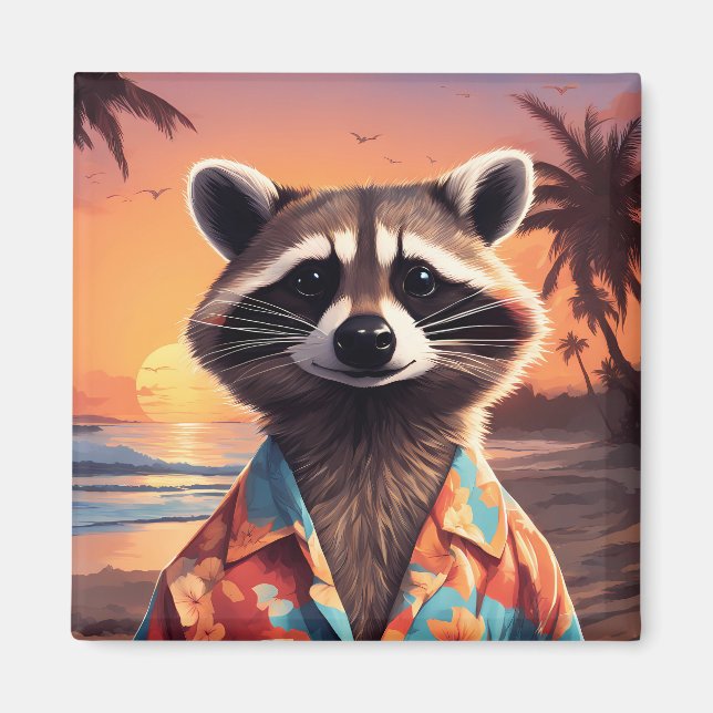 Racoon Holiday Magnet (Front)