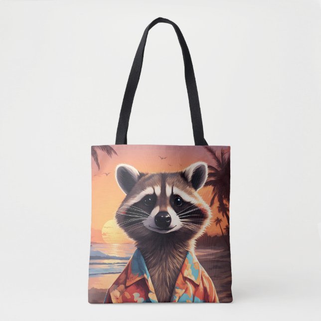 Racoon Holiday Tote Bag (Front)