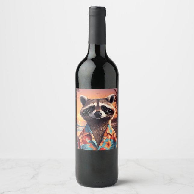 Racoon Holiday Wine Label (Front)