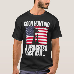 Racoon Hunting Season USA Flag Coon Hunting In Pr T-Shirt