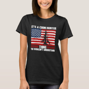 Racoon Hunting Season USA Flag It's A Coon Hunter T-Shirt