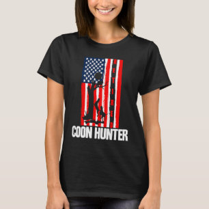 Racoon Hunting Season USA Flag Retired Coon Hunte T-Shirt