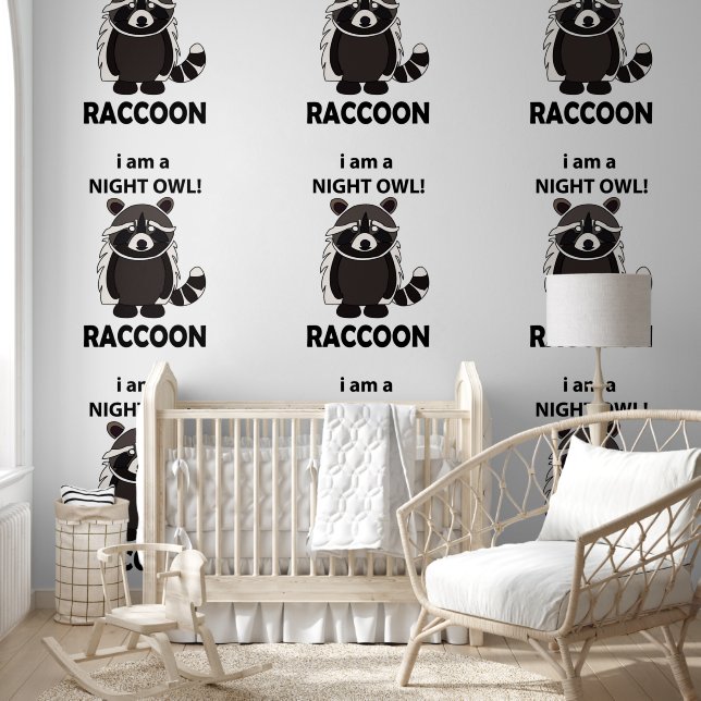 Racoon I am A Night Owl Funny Racoon Wallpaper (Kids)