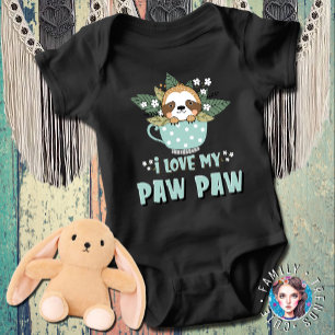 Racoon I Love My Paw Paw Baby Bodysuit