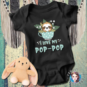 Racoon I Love My Pop-pop  Baby Bodysuit