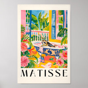 Racoon In Bathtub Art Print, Pink Maximalist Art, Poster