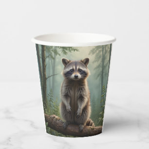 Racoon in the Forest Paper Cups