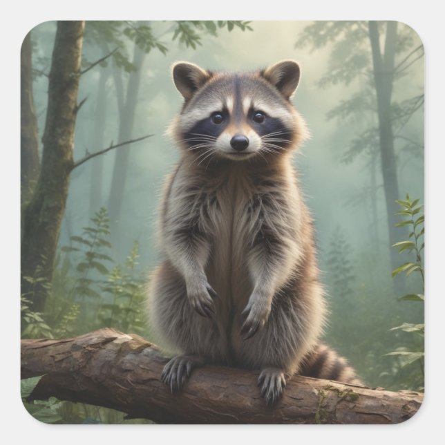 Racoon in the Forest Stickers (Front)