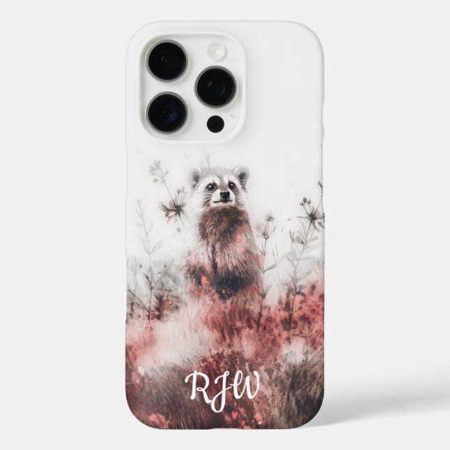 Racoon In The Red Meadow Case-Mate iPhone Case (Back)