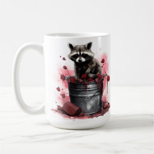Racoon in trash bin Valentines day Coffee Mug