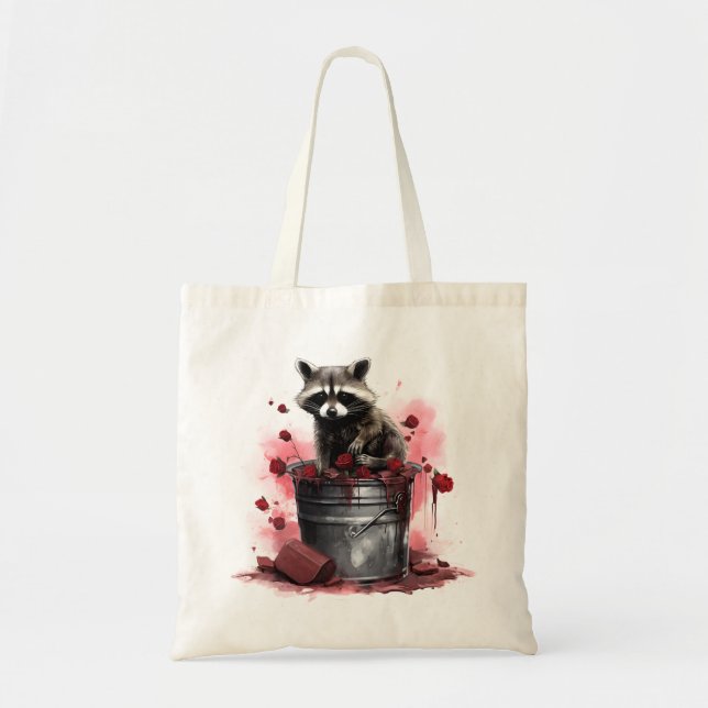 Racoon in trash bin Valentines day Tote Bag (Front)